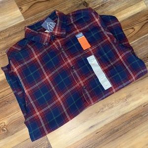 Navy Multi Plaid St. John’s Bay Men’s Button Up Flannel